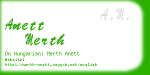 anett merth business card